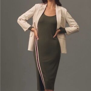 Bordeaux column jersey striped dress size medium NWT